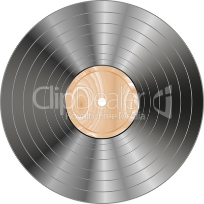 vinyl wooden record isolated on white