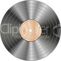 vinyl wooden record isolated on white