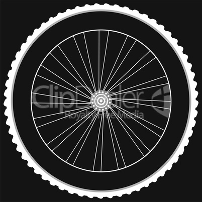 Bike wheel - isolated on black background
