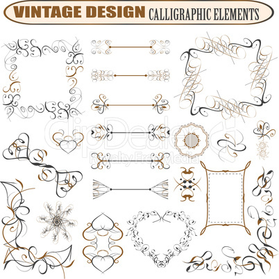 decorative ornate design elements & calligraphic page decorations