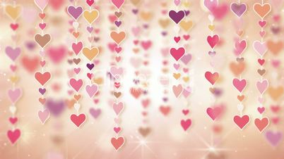 dangling pink hearts loopable background