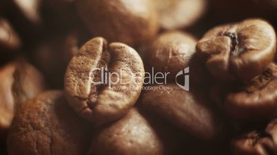 close-up sequence of roasted coffee beans
