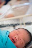 Asian Newborn Baby smiling