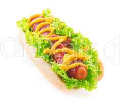 Bacon sausage hotdog