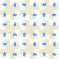 Blue birds seamless pattern