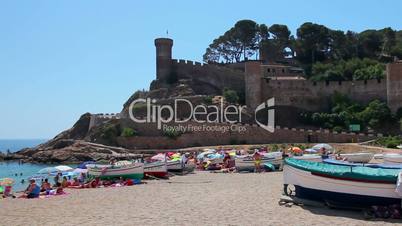 Beach in Tossa de Mar, Costa Brava, Catalonia, Spain