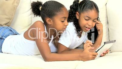 Ethnic Children with Modern Wireless Tablet