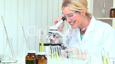 Female Research Assistant in Hospital Laboratory