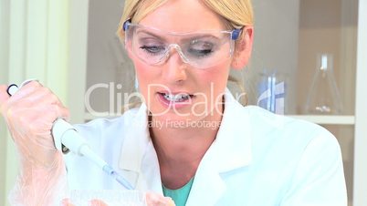 Female Medical Researcher in Close up