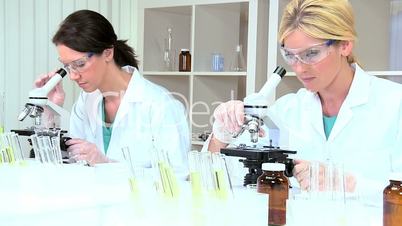 Female Medical Researchers in Lab