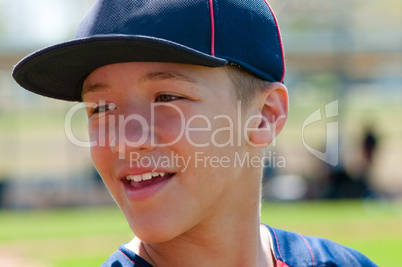 Teen Baseball boy up close