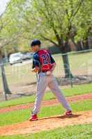 Teen baseball pitcher
