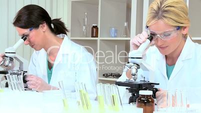 Female Medical Researchers in Laboratory
