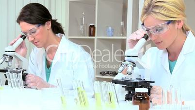 Female Research Assistants in Hospital Laboratory