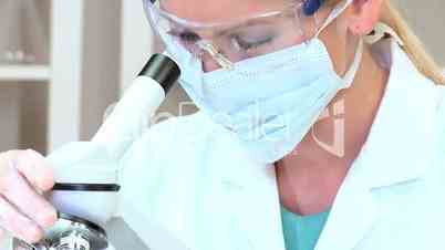 Female Medical Researcher in Laboratory