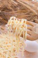 home-baked noodles