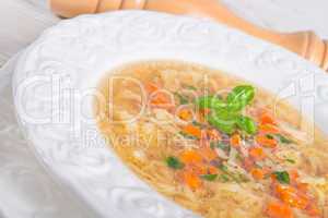 vegetables noodle soup