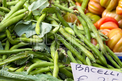 Broad beans for sale at market