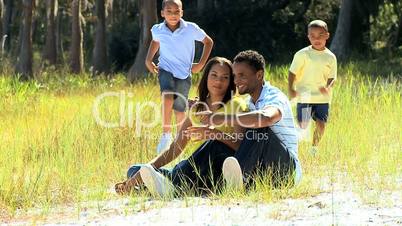 African American Family in the Park