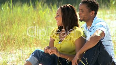 Young African American Couple Enjoying the Park