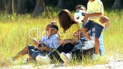 African American Family Enjoying Time Outdoors