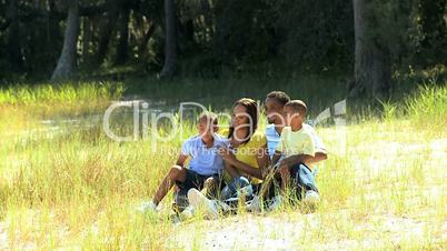 African American Family Enjoying Time Outdoors