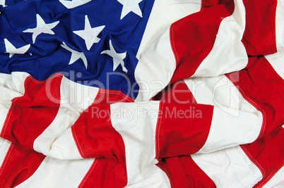 Crumpled and Wrinkled American Flag Background