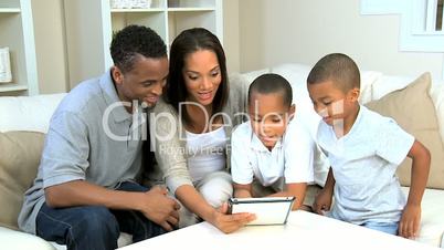 Ethnic Family Talking Via Online Web Chat