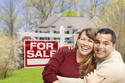 Couple in Front of For Sale Sign and House