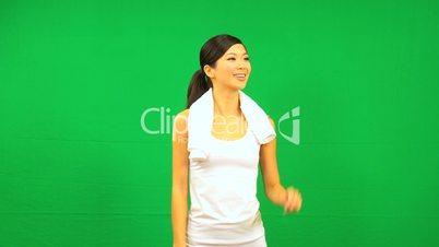 Asian Chinese Female Fitness Green Touch Screen