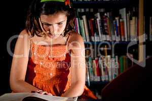 Little girl reading