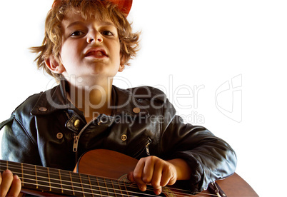 Boy playing guitar