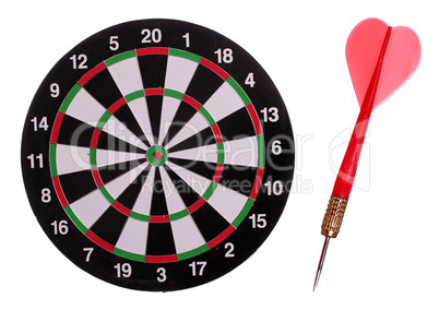 dart board with red arrow