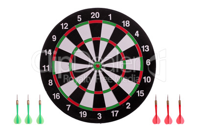 dart board with arrows
