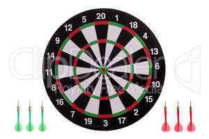 dart board with arrows