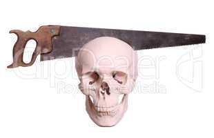 old saw cutting in skull