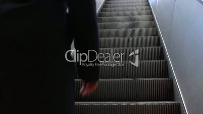 Low angle view looking to escalator exit