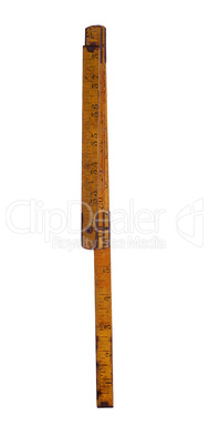 isolated old yardstick