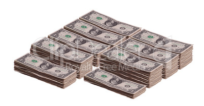 stacks of dollar banknotes