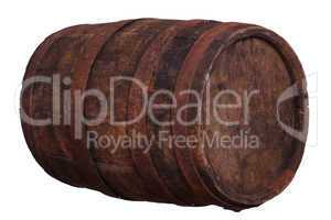 sideview of wooden barrel