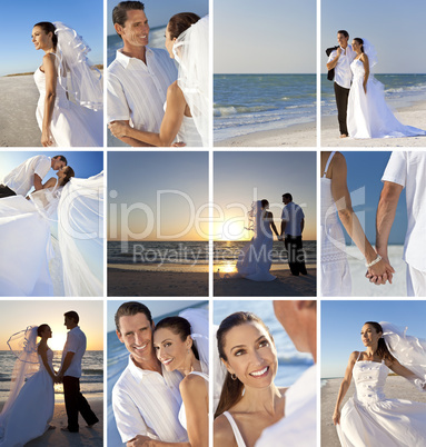 Montage of Romantic Couple Beach Wedding
