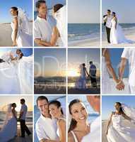 Montage of Romantic Couple Beach Wedding