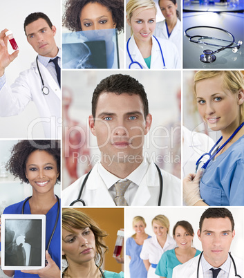 Montage of Medical Team Nurses & Doctor