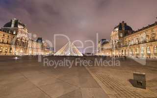 PARIS - NOV 30: Louvre museum lights at night, November 30, 2012