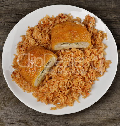 Stuffed Chicken Fillet With Rice