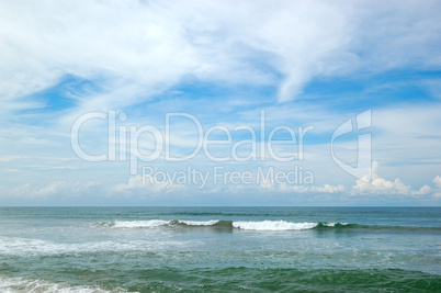 Beach and turquoise water of Indian Ocean, Bentota,  Sri Lanka