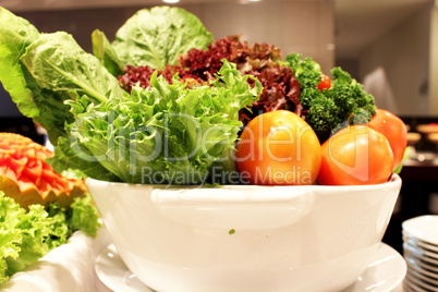 Fresh vegetables in a white bowl