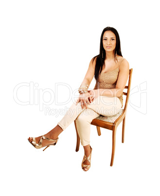 teen girl sitting.