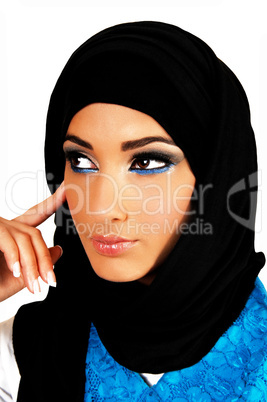 teen girl with headscarf.