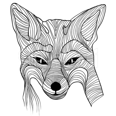 Fox animal sketch symbol